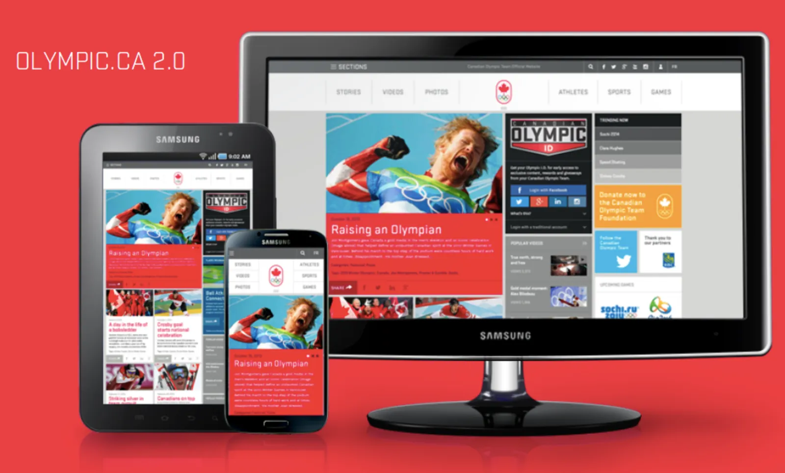 Olympic.ca shown across desktop, tablet and phone